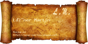 Léner Martin névjegykártya