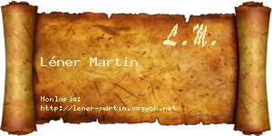 Léner Martin névjegykártya
