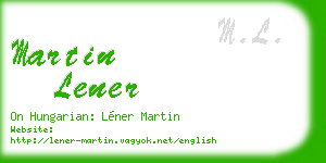 martin lener business card