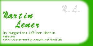 martin lener business card